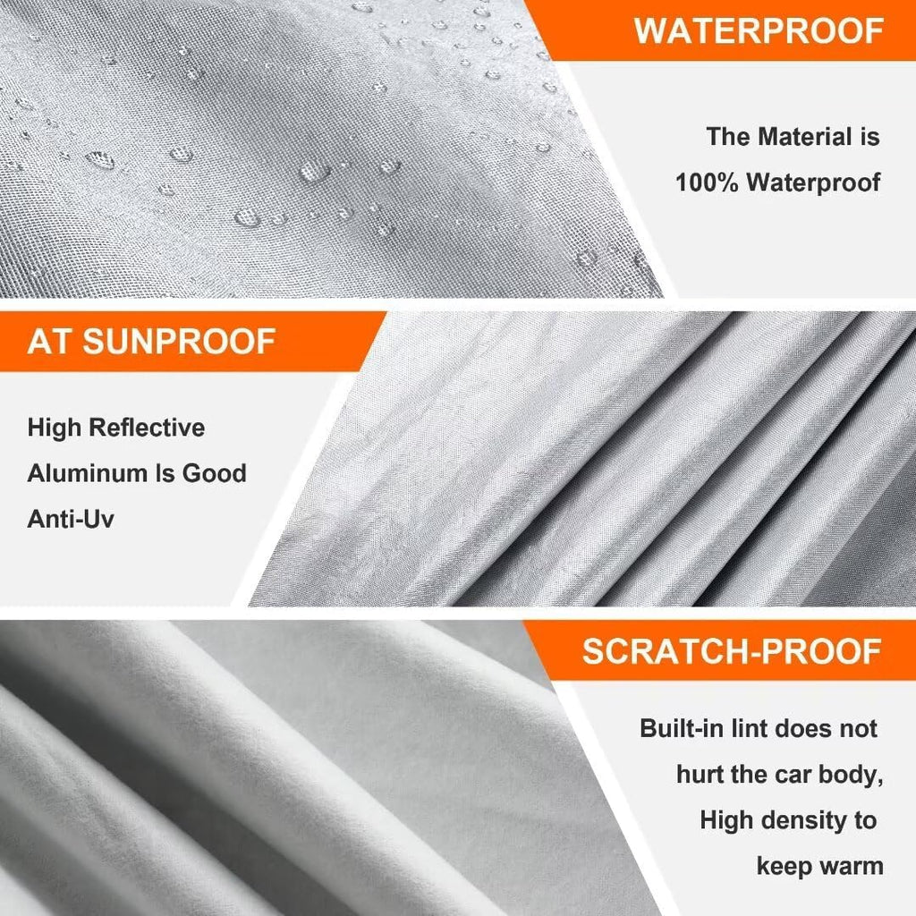 Car Cover for Jeep Wrangler 4 Door, Waterproof All Weather, Silver W12927