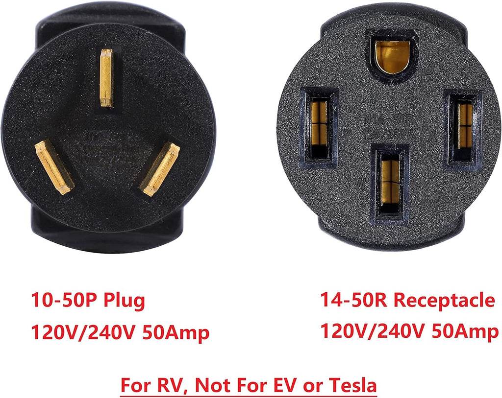 NEMA 10-50P to 14-50R 50 Amp 3 Prong to 4 Prong Adapter B409854