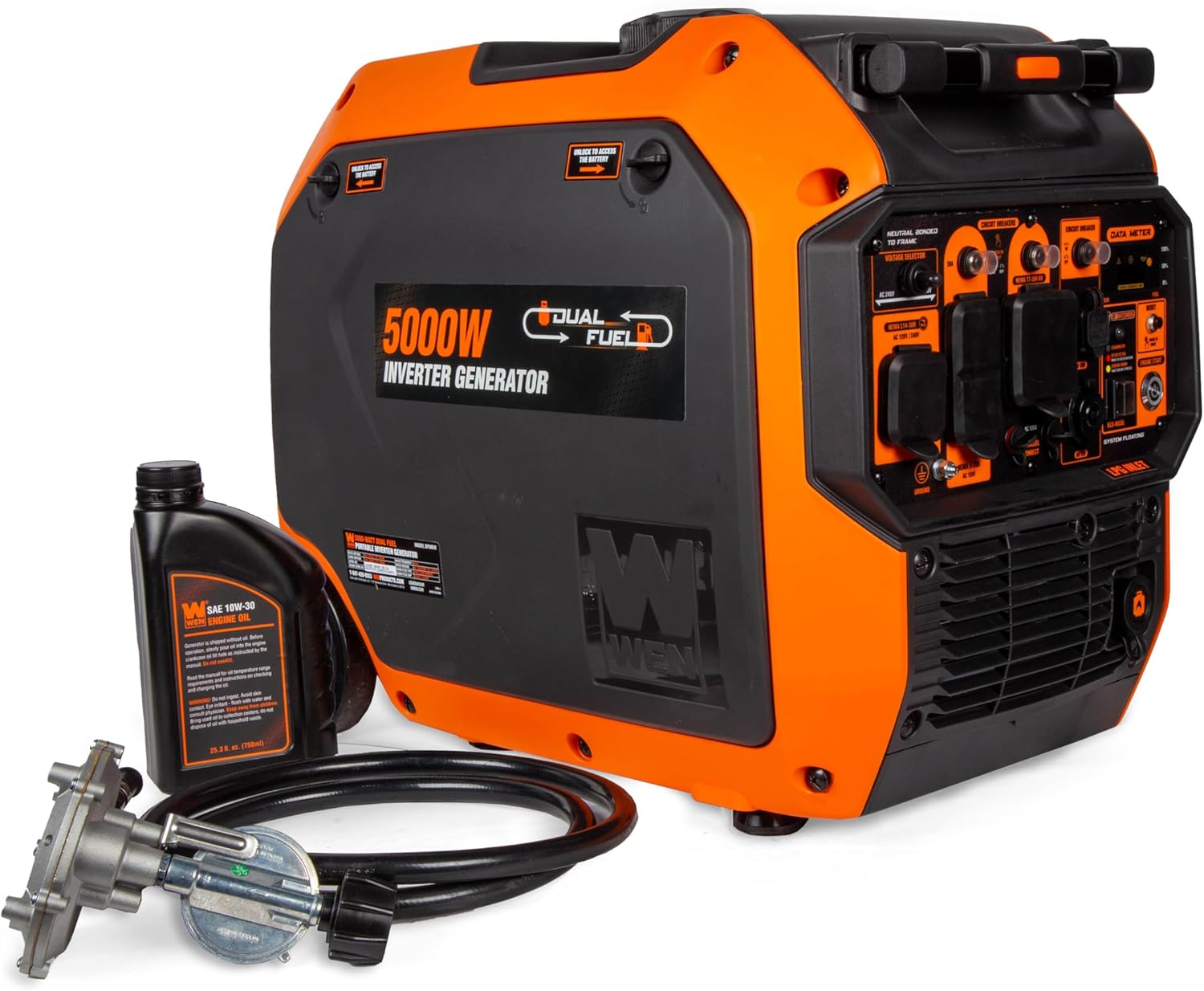 5000-Watt Dual Fuel Portable Inverter Generator with EV Charging Ports F2626