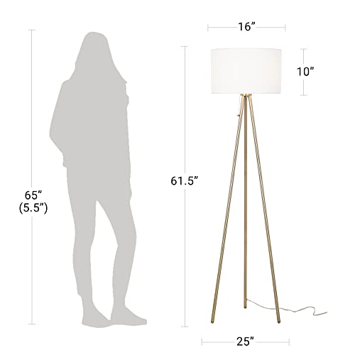 Mid-Century Modern Tripod Floor Lamp, Antique Brass O95704
