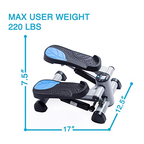 Mini Stepper for Home Cardio Workout with Resistance Bands and LCD Monitor Z364327