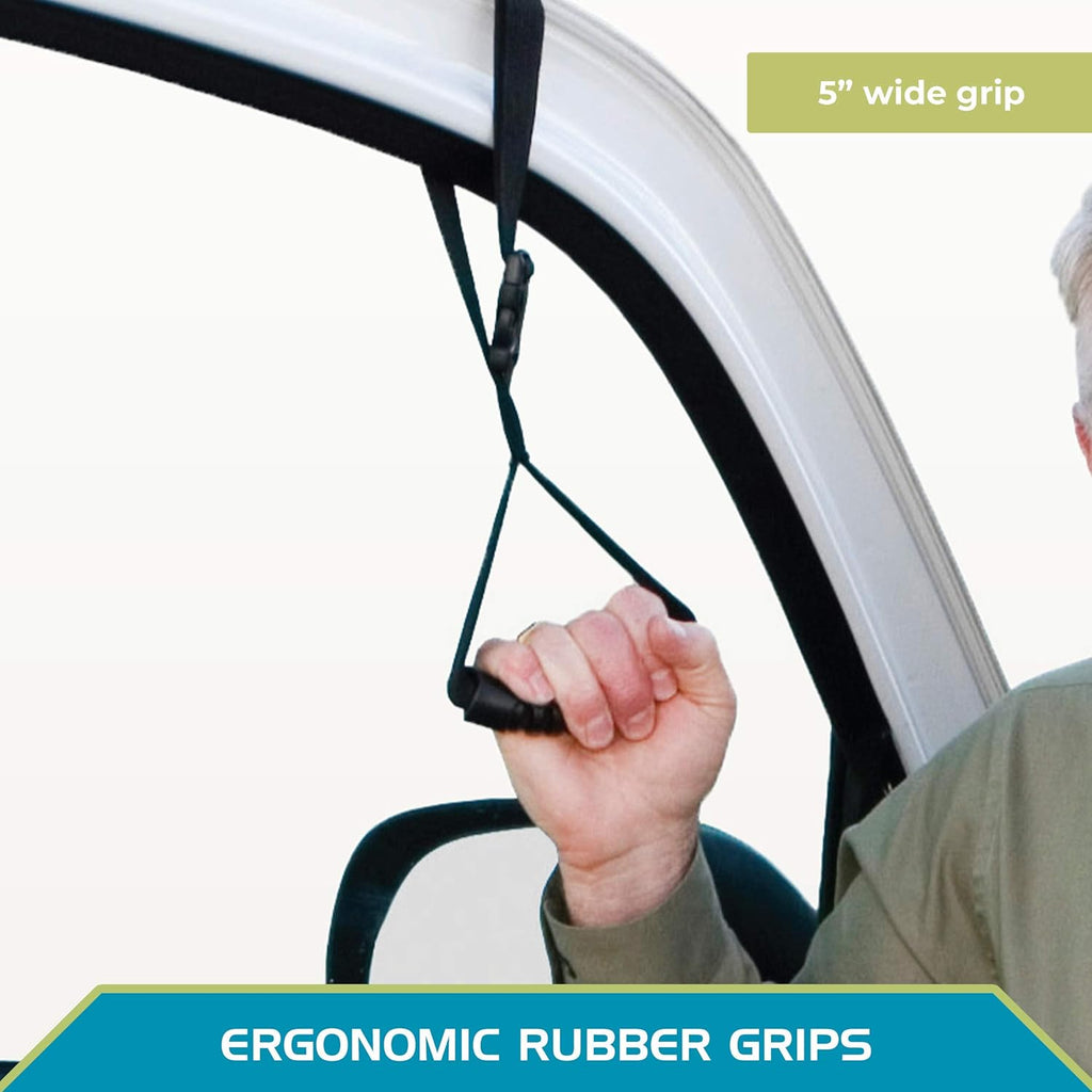 Auto Assist Handle, Portable Vehicle Support for Sit to Stand, Car Door Lift Strap with Rubber Grip J9532