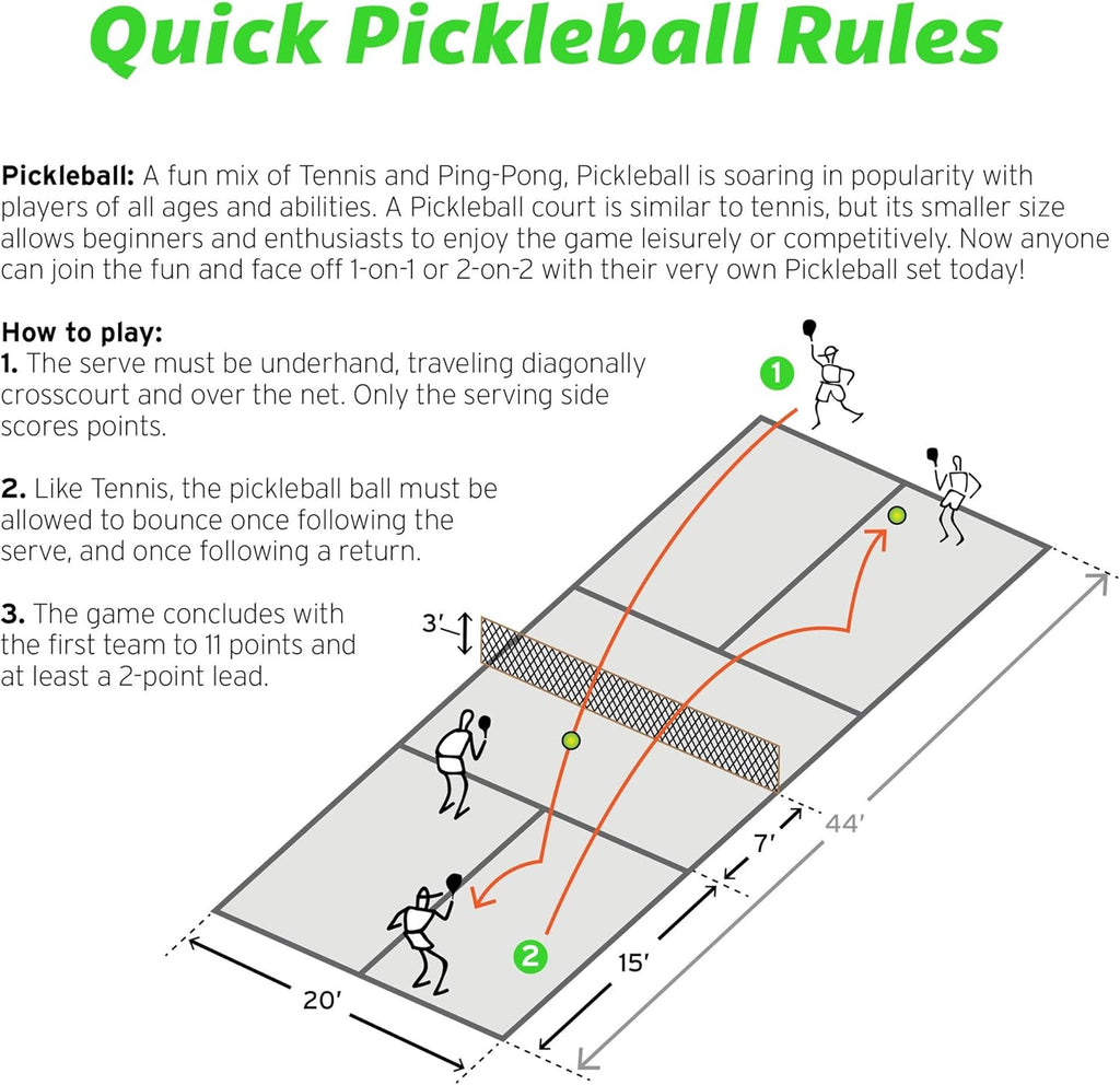Wooden Pickleball Starter Set with 2 Paddles and 4 Balls K959194