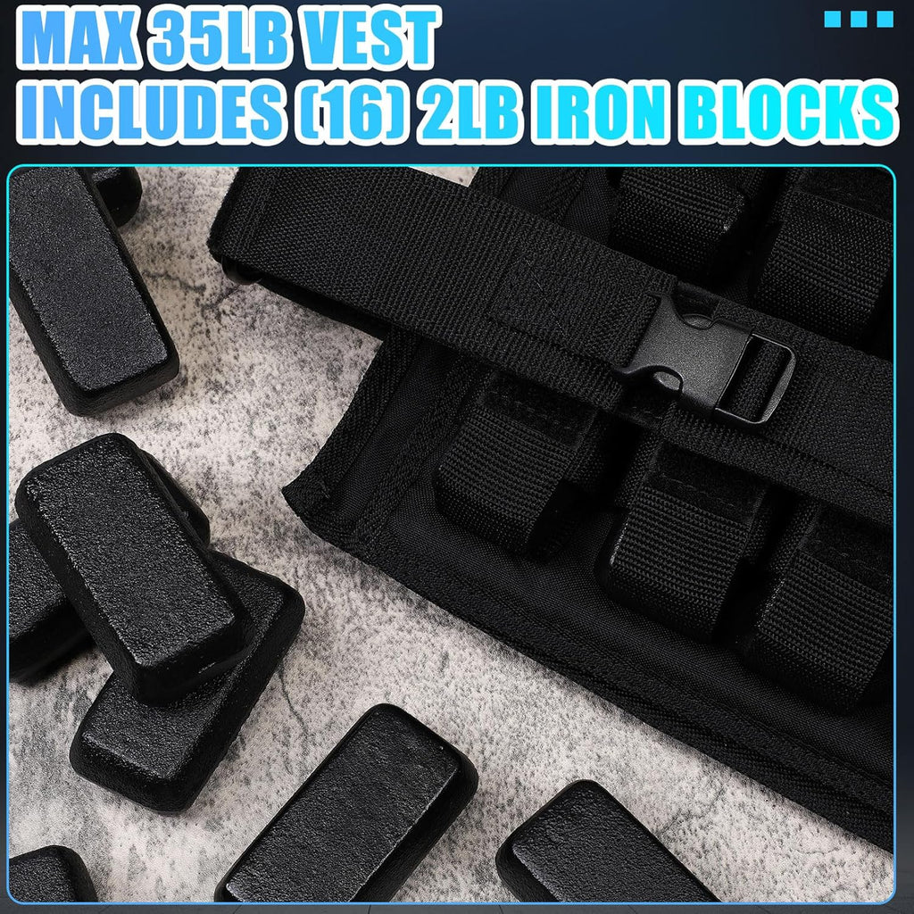 Adjustable Weighted Vest for Men with Iron Weights C9424