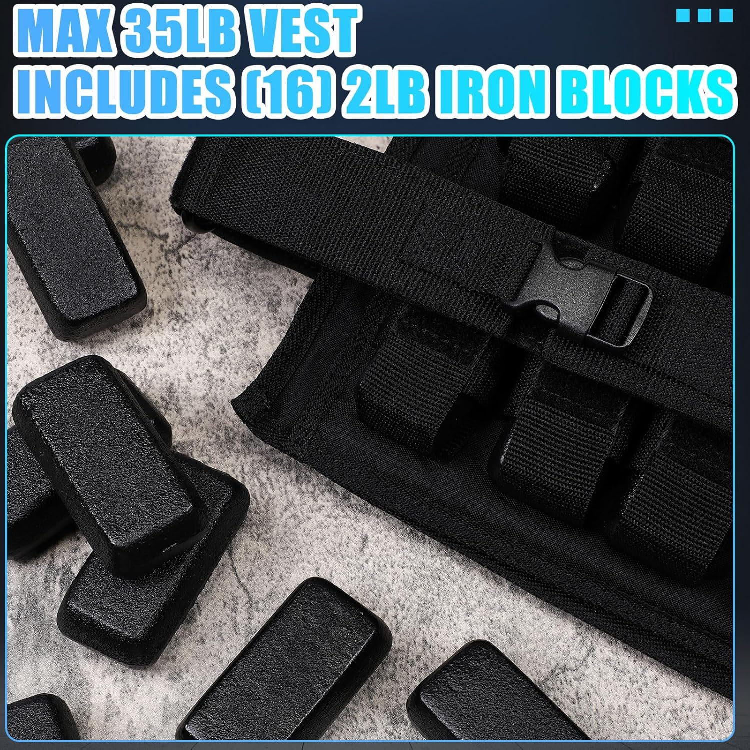 Adjustable Weighted Vest for Men with Iron Weights C9424