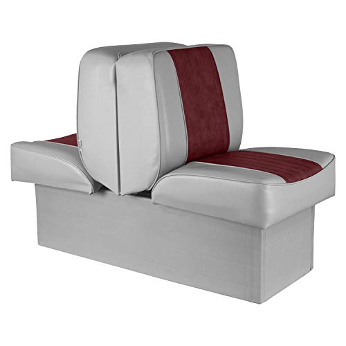 Wise 8WD707P-1-660 Deluxe Lounge Seat (Grey/Navy) and Wise 8WD588PLS-660 Mid-Back Fishing Boat Seat with Logo, (Grey/Navy)