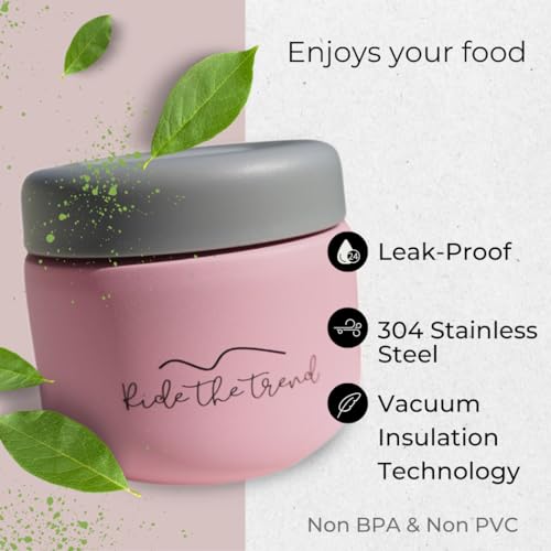 Stainless Steel Vacuum Insulated Food Jar, Leak-Proof Soup Thermos for Kids and Adults H58736