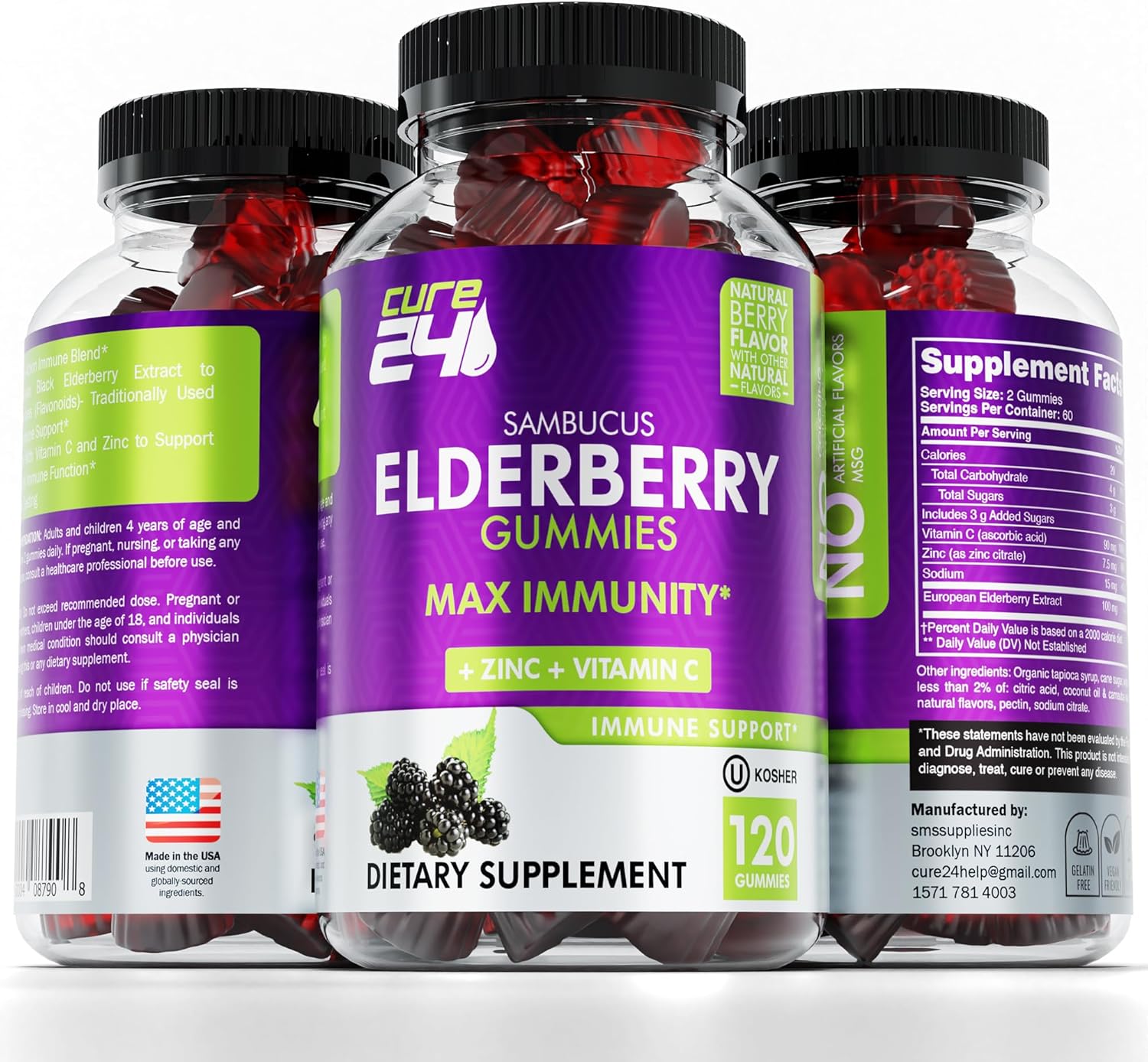 Elderberry Gummies with Vitamin C and Zinc Y749108