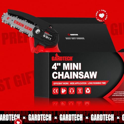 Mini Chainsaw 6 Inch Cordless Portable Electric Handheld Chainsaw with 4 Chains 2 Batteries N74699