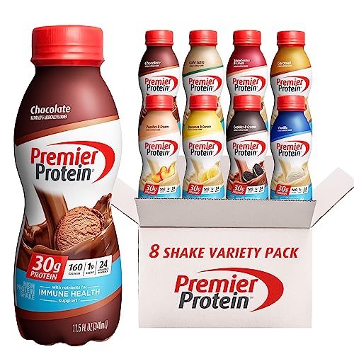 Premier Protein Liquid Protein Shake -24 Vitamins & Minerals/Nutrients to Support Immune Health, Strawberries, 11.5 Fl Oz Bottle (Pack of 12)