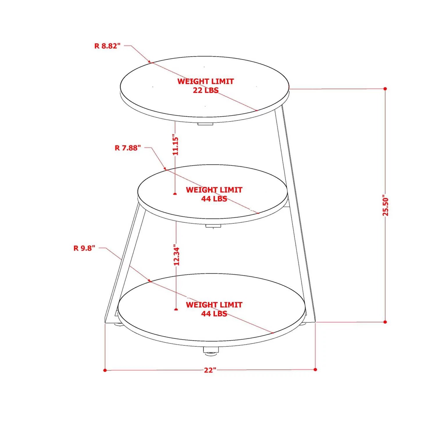 Round Wooden and Metal End Table in Black/Oak H987390