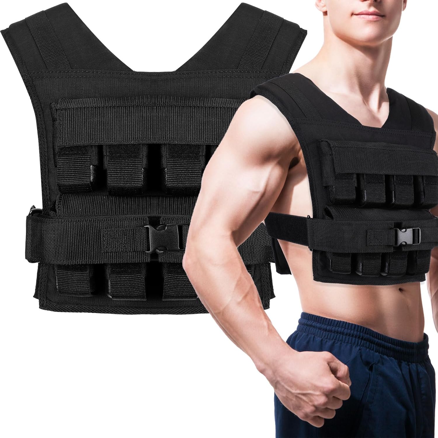 Adjustable Weighted Vest for Men with Iron Weights C9424