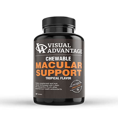Visual Advantage® Macular Support Chewables – AREDS 2 Vitamins for Healthy Eyes – Great Tasting Tropical Flavored Chewable Tablets – 1 Month Supply (60)