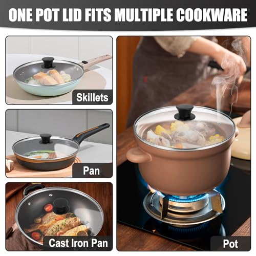 Tempered Glass Pot Lid 10 Inch for Skillets, Pots and Wok V980