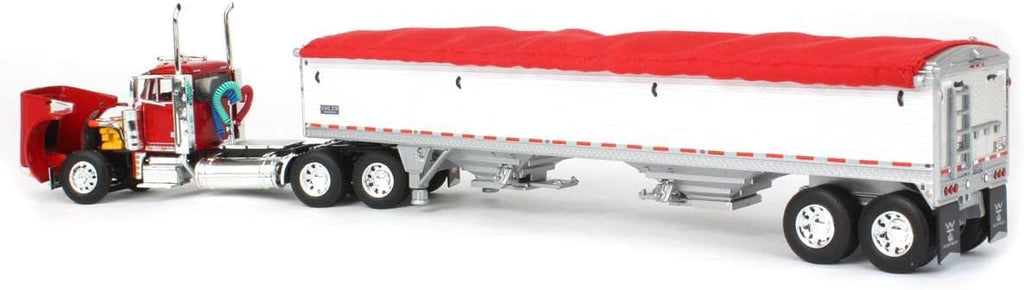 1/64 Red Peterbilt 379 Day Cab with White Grain Trailer E927175