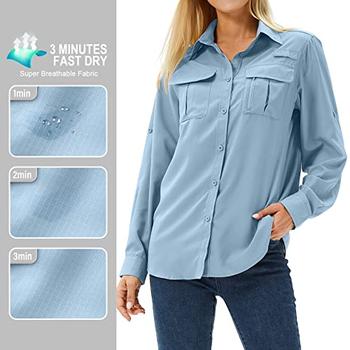 Women's UPF 50 Long Sleeve Sun Protection Safari Shirt V236682