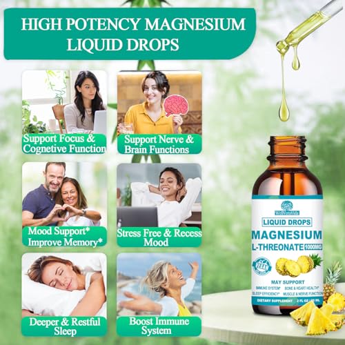 Magnesium L-Threonate Liquid with Apigenin, Theanine and Lemon Balm F2982