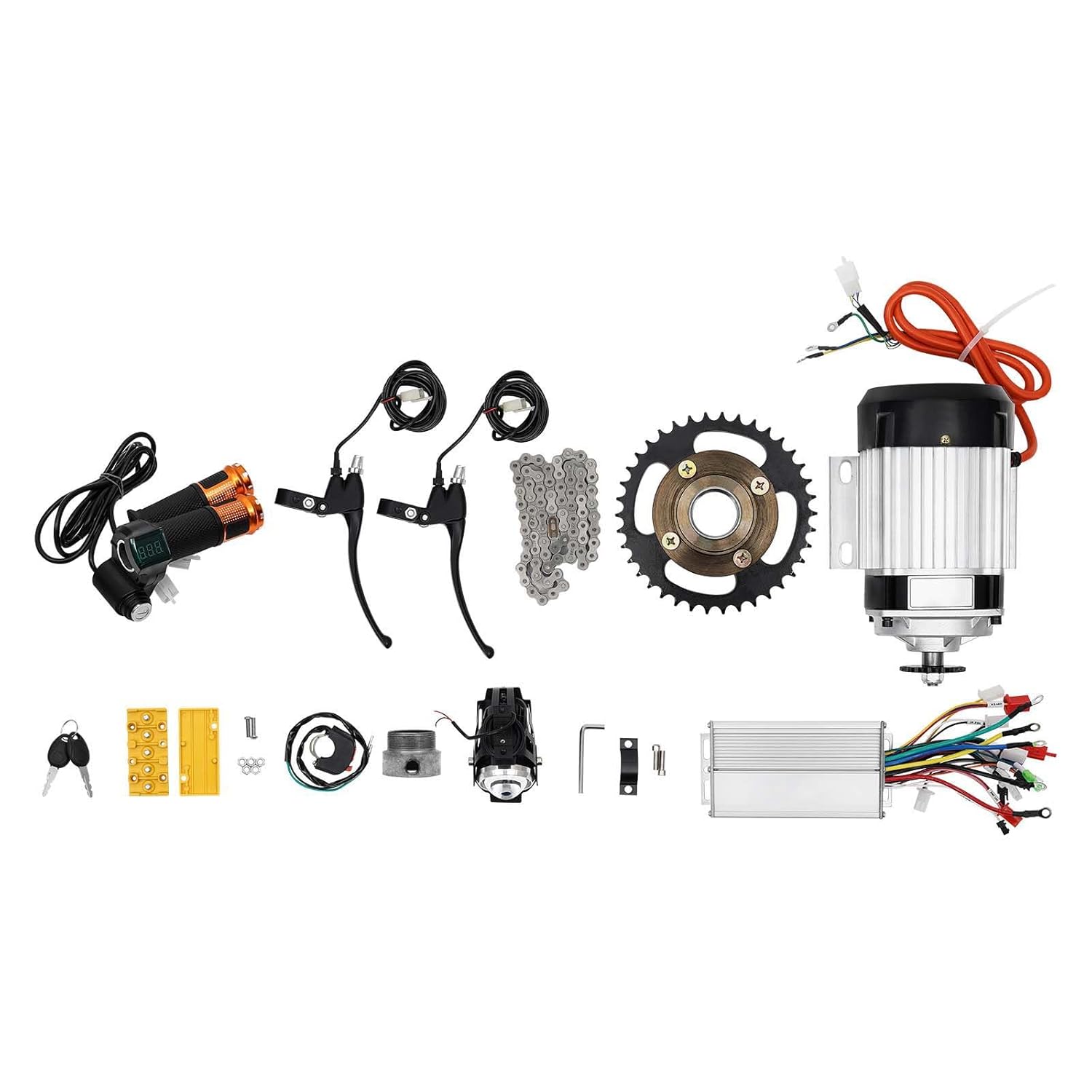 Electric Brushless Motor Kit 48V Electric Tricycle Motor 38 Tooth Chain Wheel Geared Motor with Controller for DIY Tricycle, Electric Scooters, E-Bikes (750 Watts)