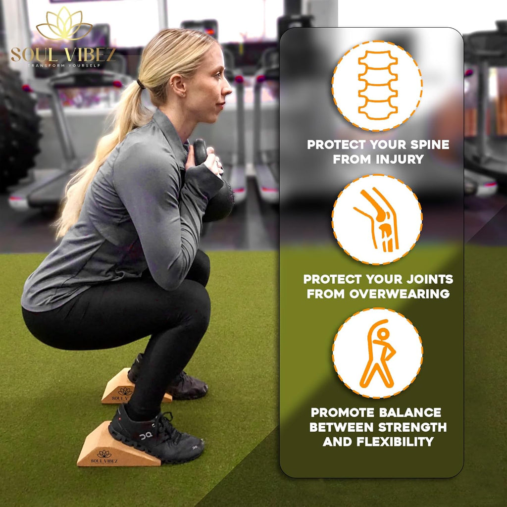 Cork Squat Wedge Block Non Slip Slant Board for Calf Stretching and Weightlifting T9242