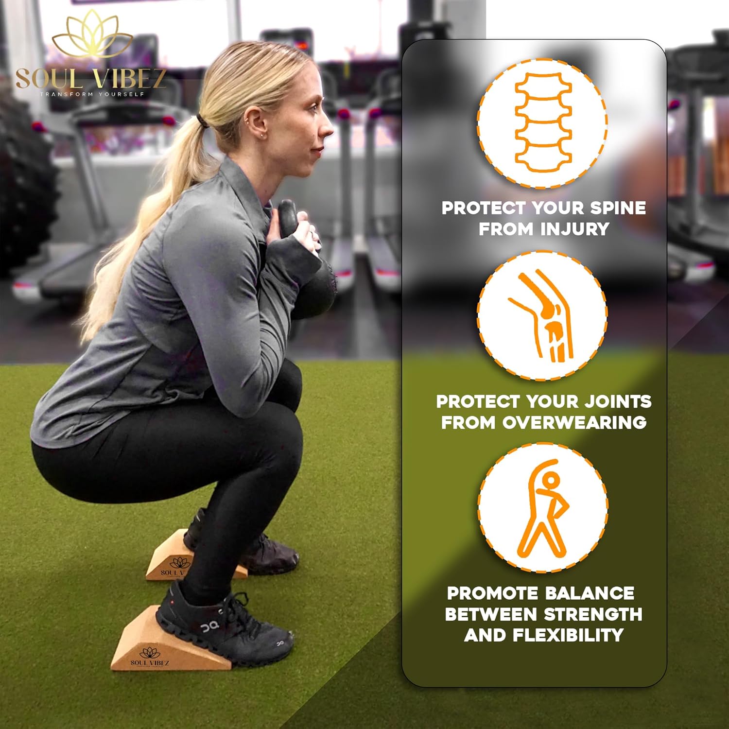 Cork Squat Wedge Block Non Slip Slant Board for Calf Stretching and Weightlifting T9242