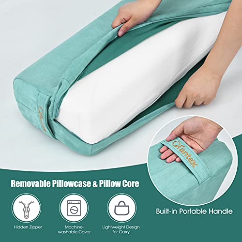 Yoga Bolster Pillow with Carry Handle, Removable Washable Cover O904478