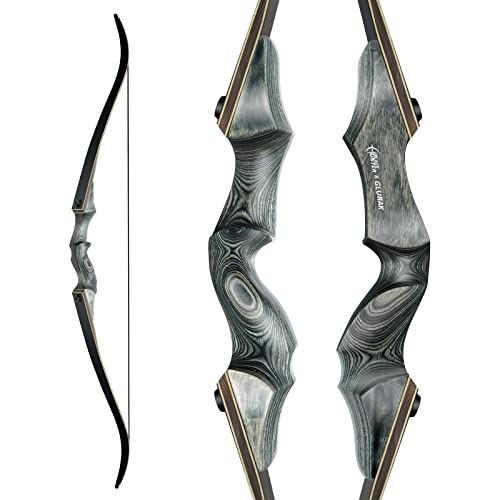 Black Hunter Takedown Recurve Bow, 60" with Ergonomic Design for Adults Beginners to Advanced Outdoor Practice & Hunting (25-60 lbs)
