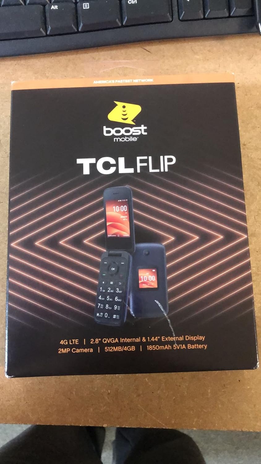 TCL Flip 4G LTE Flip Phone, Black - Prepaid - Carrier Locked V471