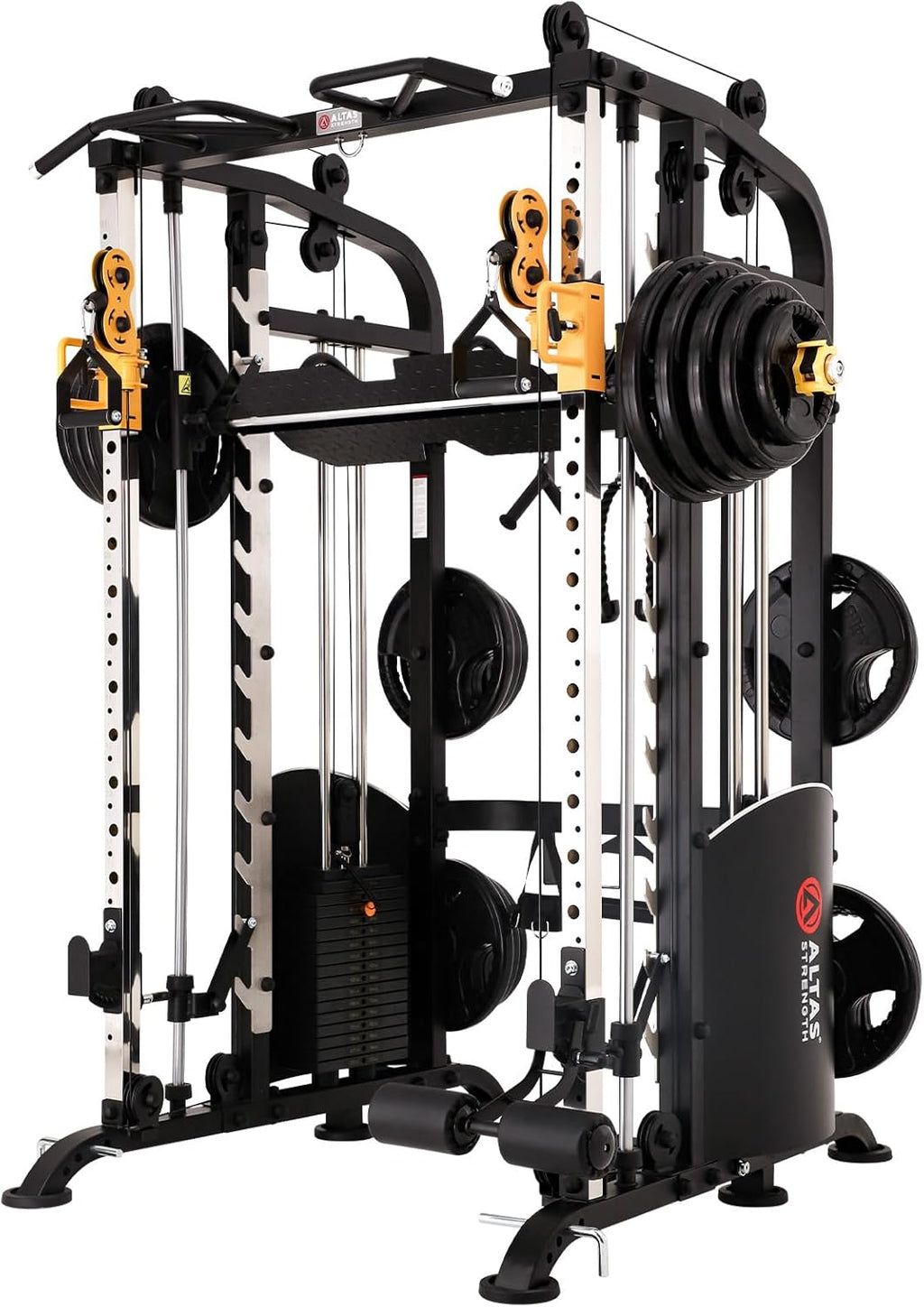 Altas Strength Smith Machine Light Commercial Home Gym Total Body Cage Workout Gym Equipment Tower Squat Rack with Pulley Ratio 2:1 Weight Lifting Machine Leg Press Strength Training M810