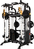 Altas Strength Smith Machine Light Commercial Home Gym Total Body Cage Workout Gym Equipment Tower Squat Rack with Pulley Ratio 2:1 Weight Lifting Machine Leg Press Strength Training M810