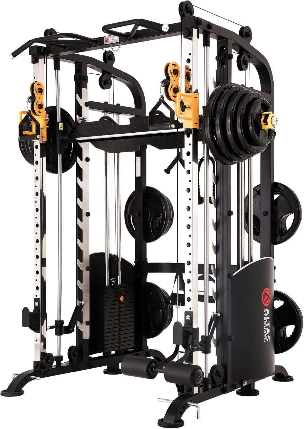 Altas Strength Smith Machine Light Commercial Home Gym Total Body Cage Workout Gym Equipment Tower Squat Rack with Pulley Ratio 2:1 Weight Lifting Machine Leg Press Strength Training M810