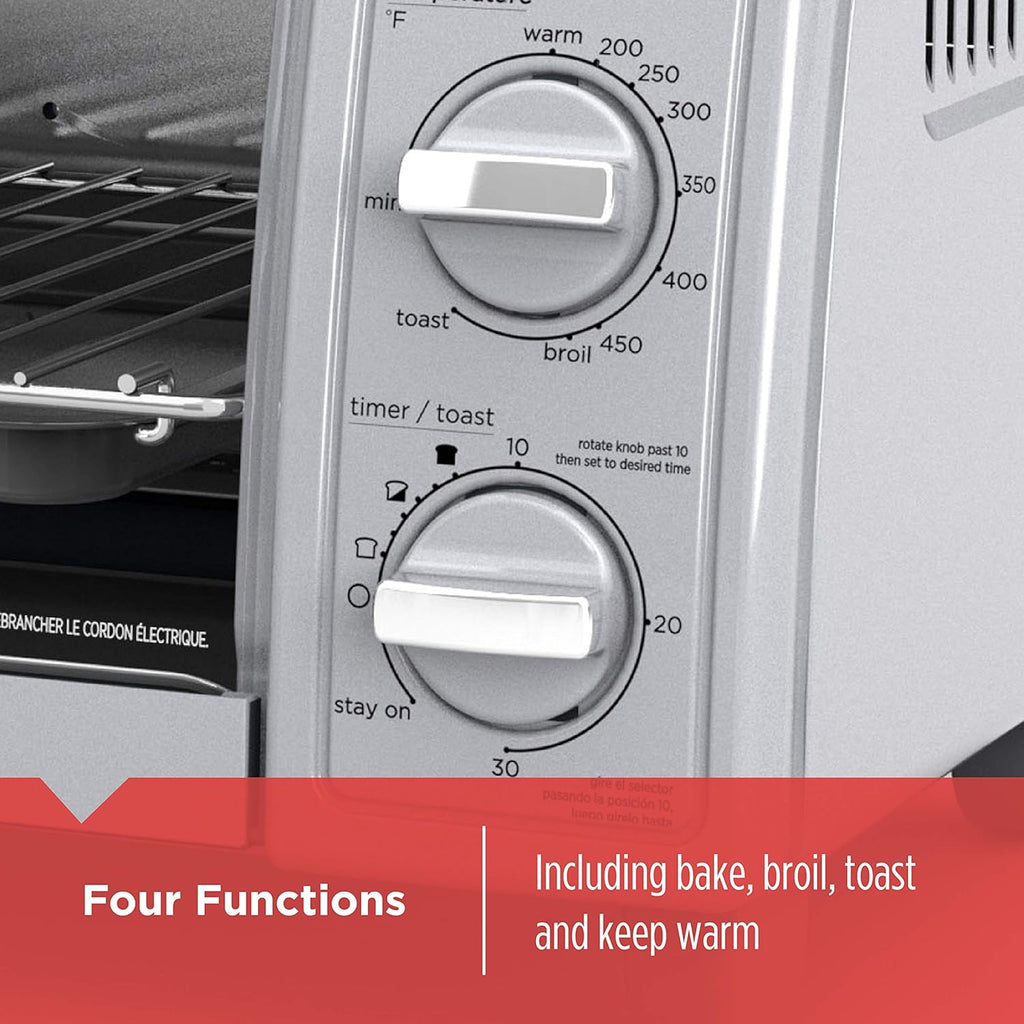 4-Slice Toaster Oven, Stainless Steel T95230