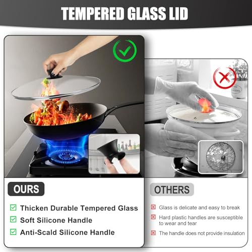 Tempered Glass Pot Lid 10 Inch for Skillets, Pots and Wok V980