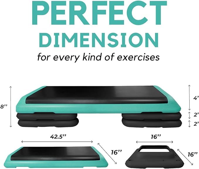 Adjustable Aerobic Exercise Step Platform with 4 Risers U398285