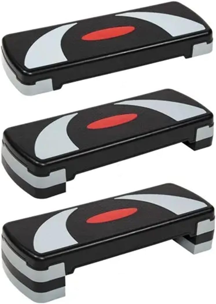 30"" Aerobic Step Platform Stepper Adjust 4""-6""-8"" Fitness Step Exercise w/Risers, Gray, Black