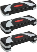 30"" Aerobic Step Platform Stepper Adjust 4""-6""-8"" Fitness Step Exercise w/Risers, Gray, Black