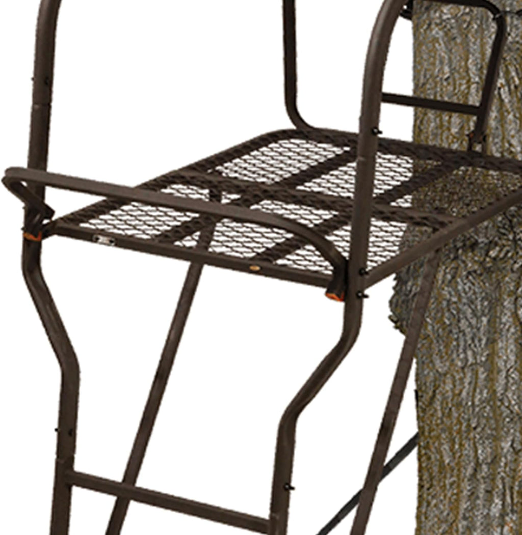 18.5 Foot 1 Person Deer Hunting Adjustable Ladder Tree Stand with Fall Arrest System, Camouflage (2 Pack) C191
