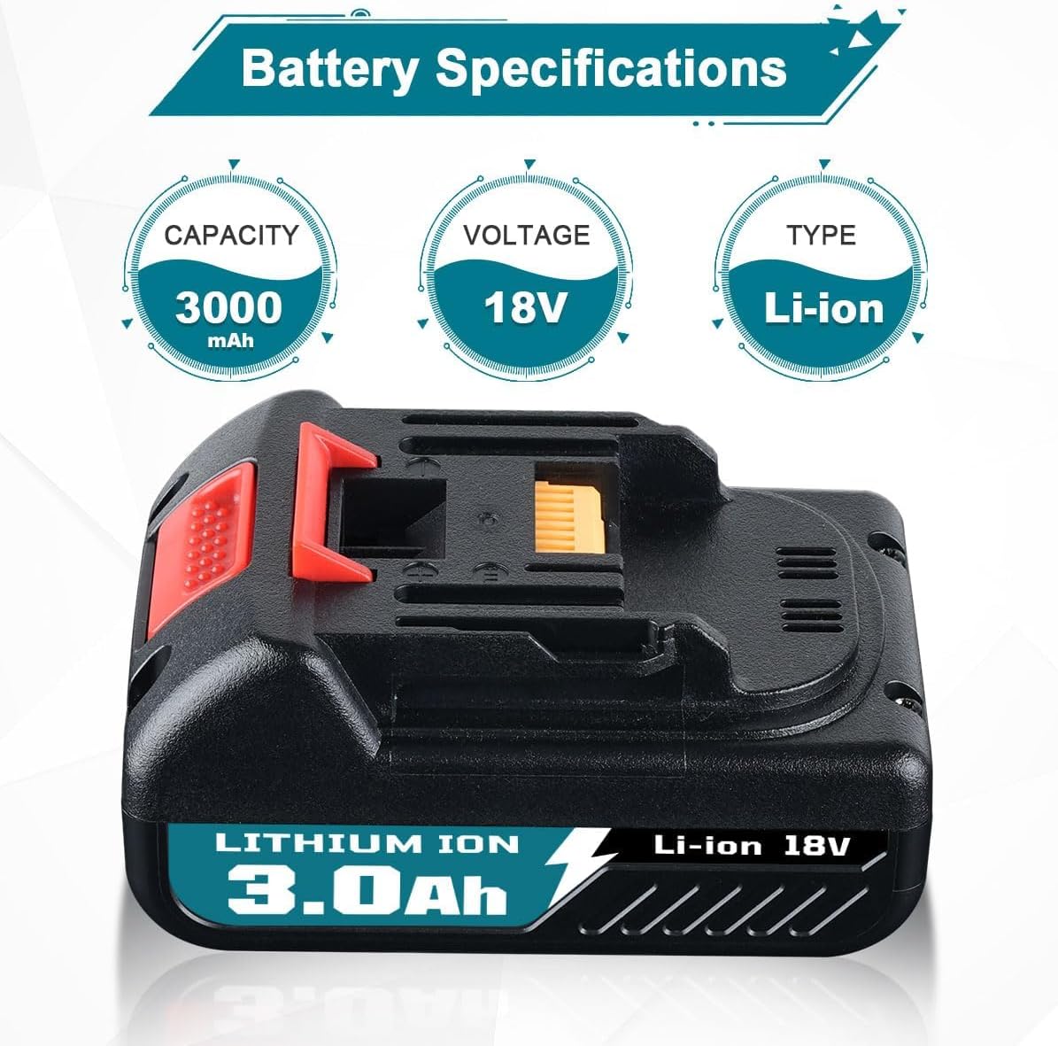 2Pack 3.0Ah 18V Lithium Ion Battery Replacement for Cordless Power Tools Y916731