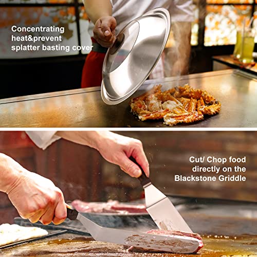 Flat Top Grill Accessories Kit, 14-Piece Spatula Set with Basting Cover and Scraper Z525