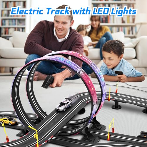 Slot Car Race Track Set with 4 Cars, Loop and Crossover S66649