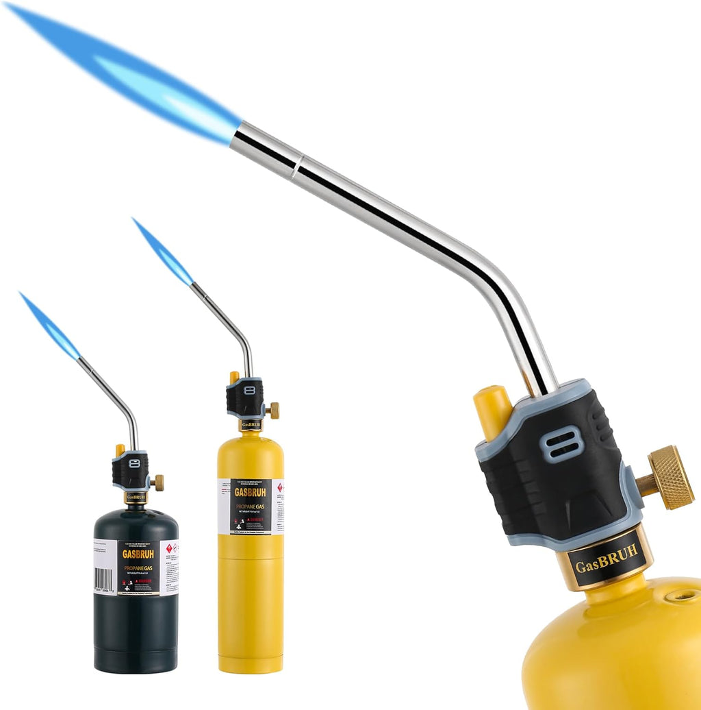 Propane Torch Head, Trigger Start Propane Torch Fuel by Propane MAPP MAP PRO Gas,Gas Torch Head with Self Ignition,MAPP Gas Torch Kit,Turbo Torch,Welding Torch Kit, Blow Torch(CSA, Fuel not included)