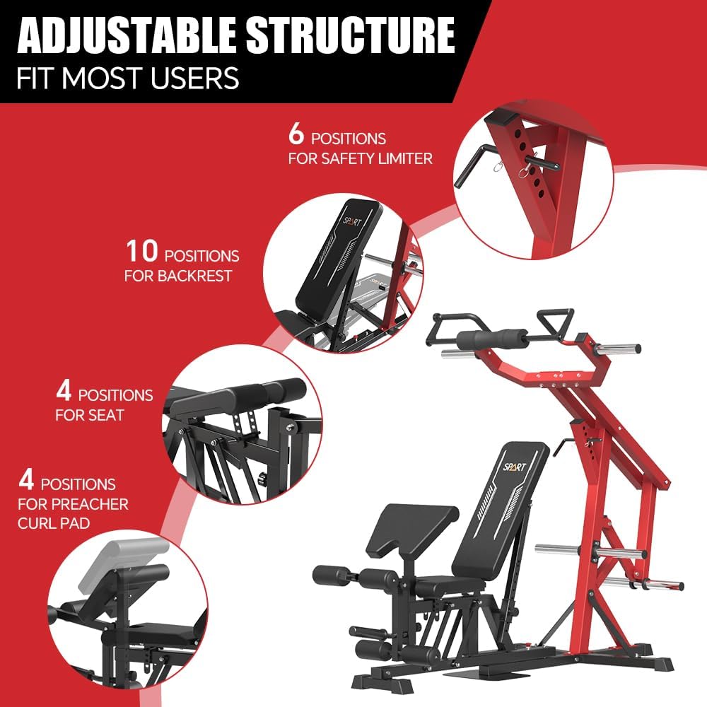 Leverage Machine, Multifunctional Strength Training Station, Plate Loaded Home Gym Z62567