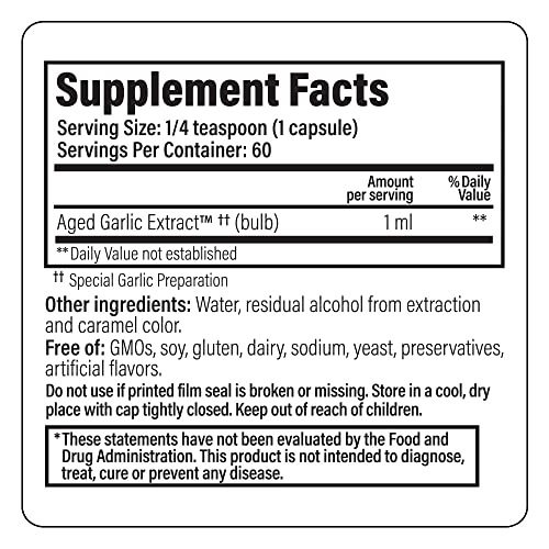 Aged Garlic Extract Liquid, Cardiovascular Support, 4 oz M1437