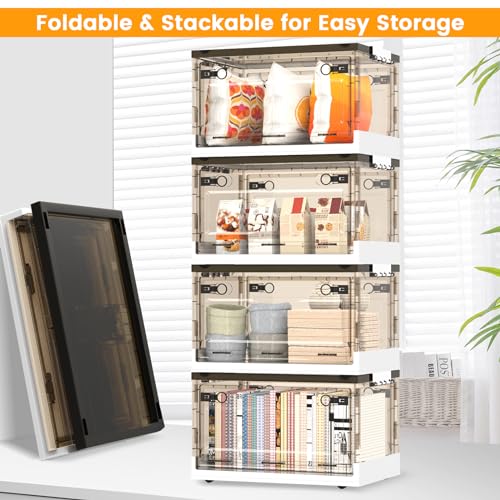 Foldable Storage Bins with Lids and Wheels M4456