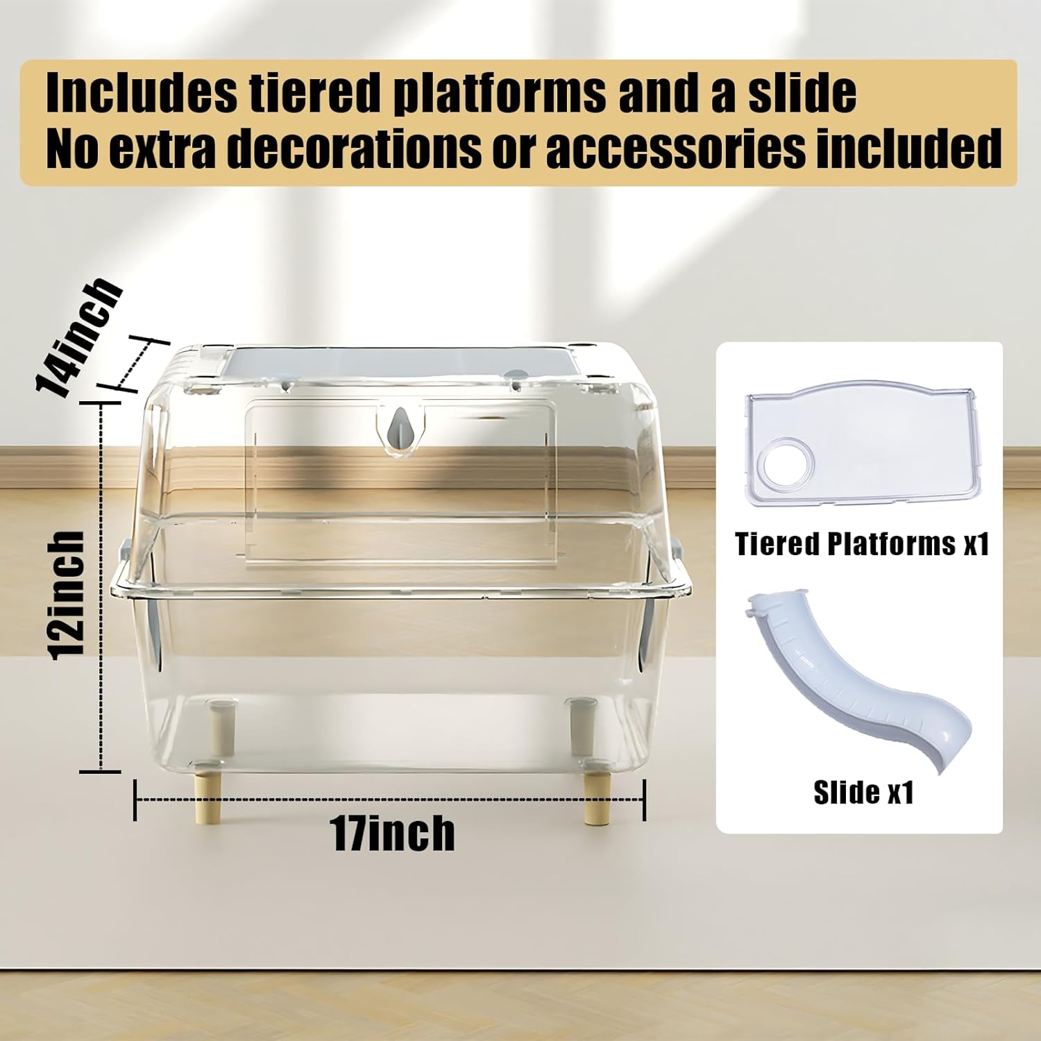 Transparent Acrylic Small Animal Habitat with Slide X5245