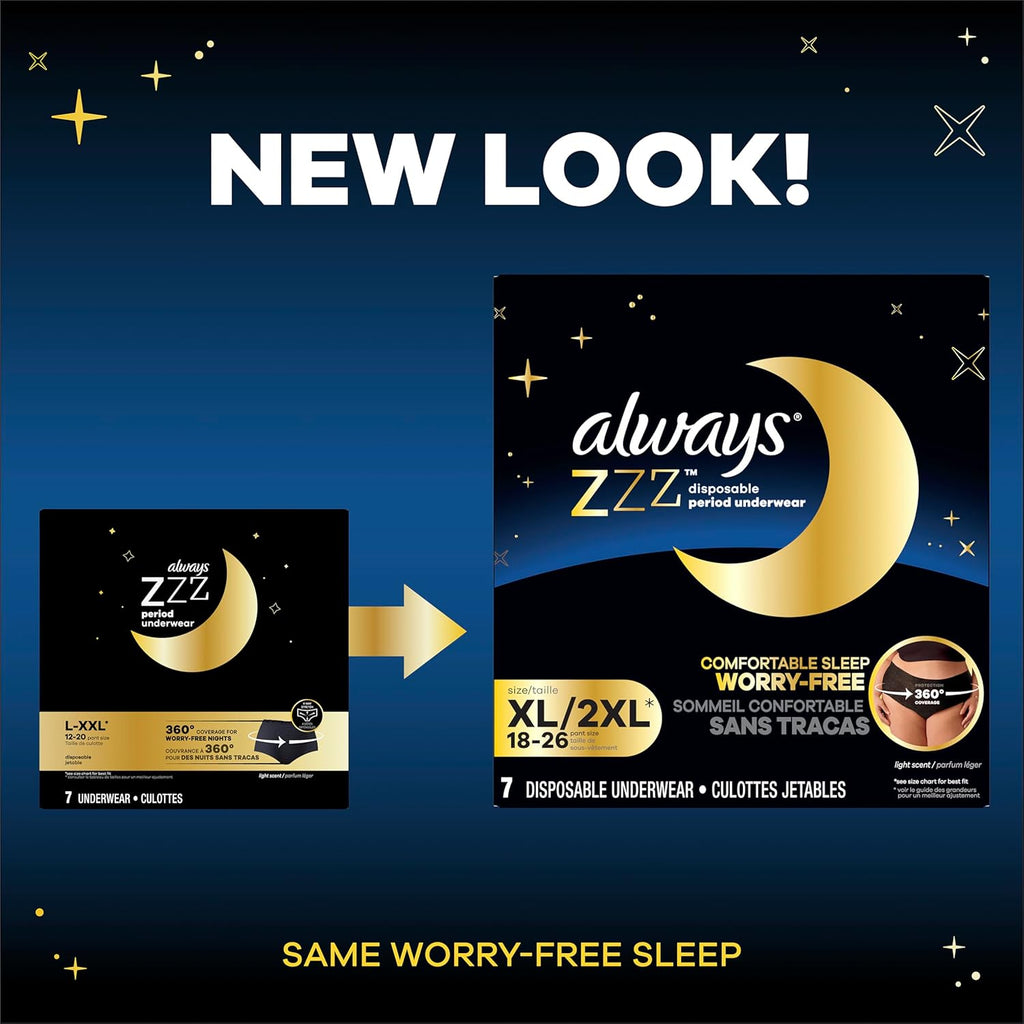 Overnight Disposable Period Underwear for Women, XL, 14 Count L42431