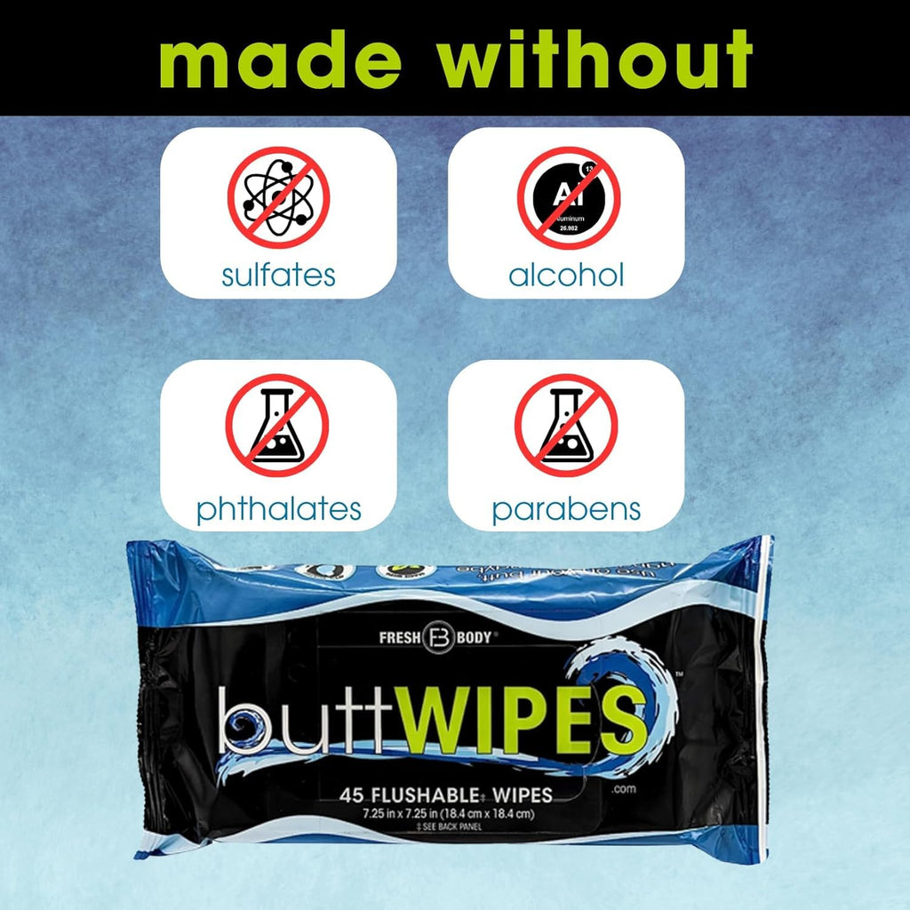 Flushable Wipes for Adults with Aloe and Vitamin E O3626
