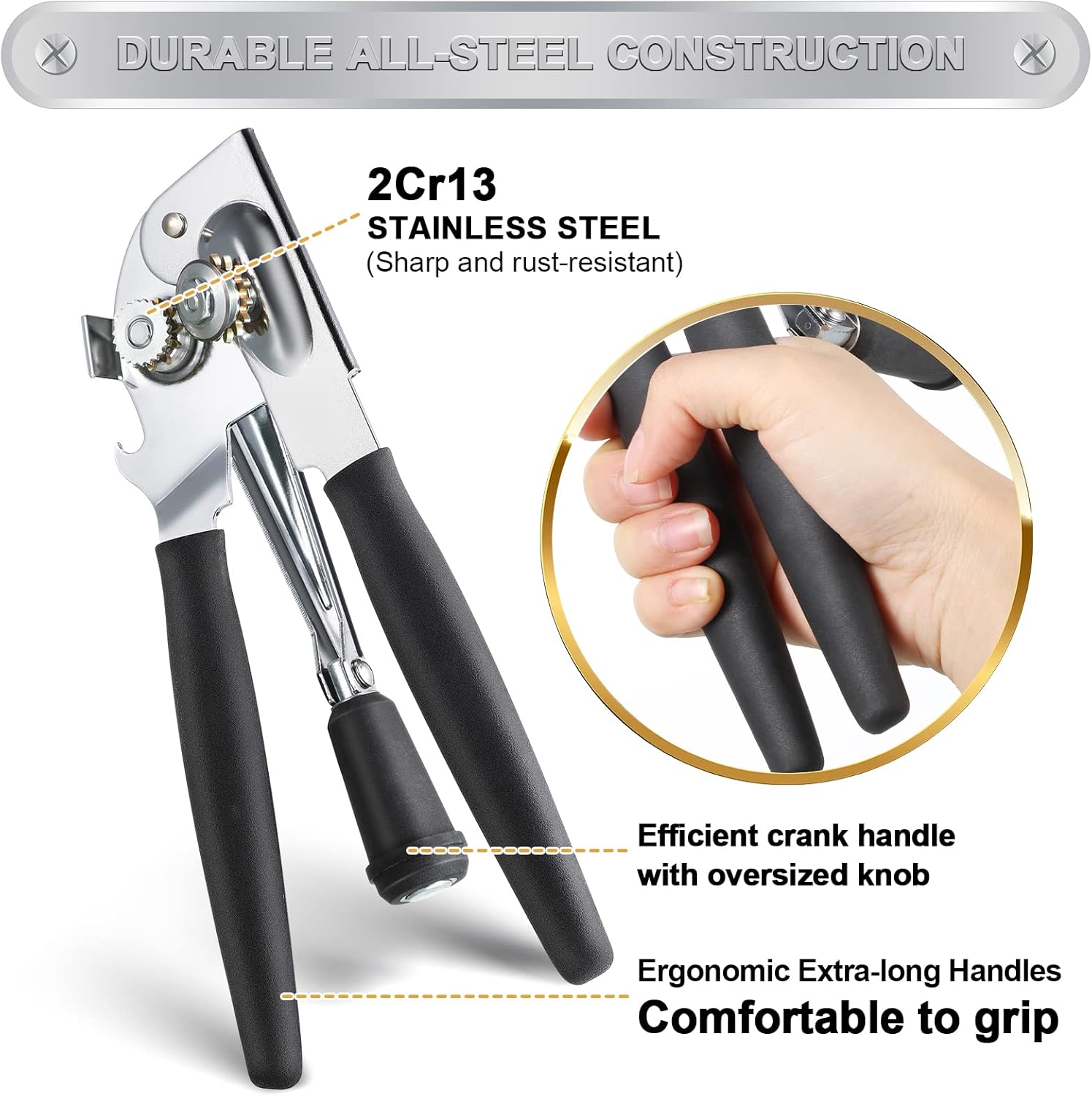 Commercial Can Opener Manual Heavy Duty Stainless Steel Handheld K590733