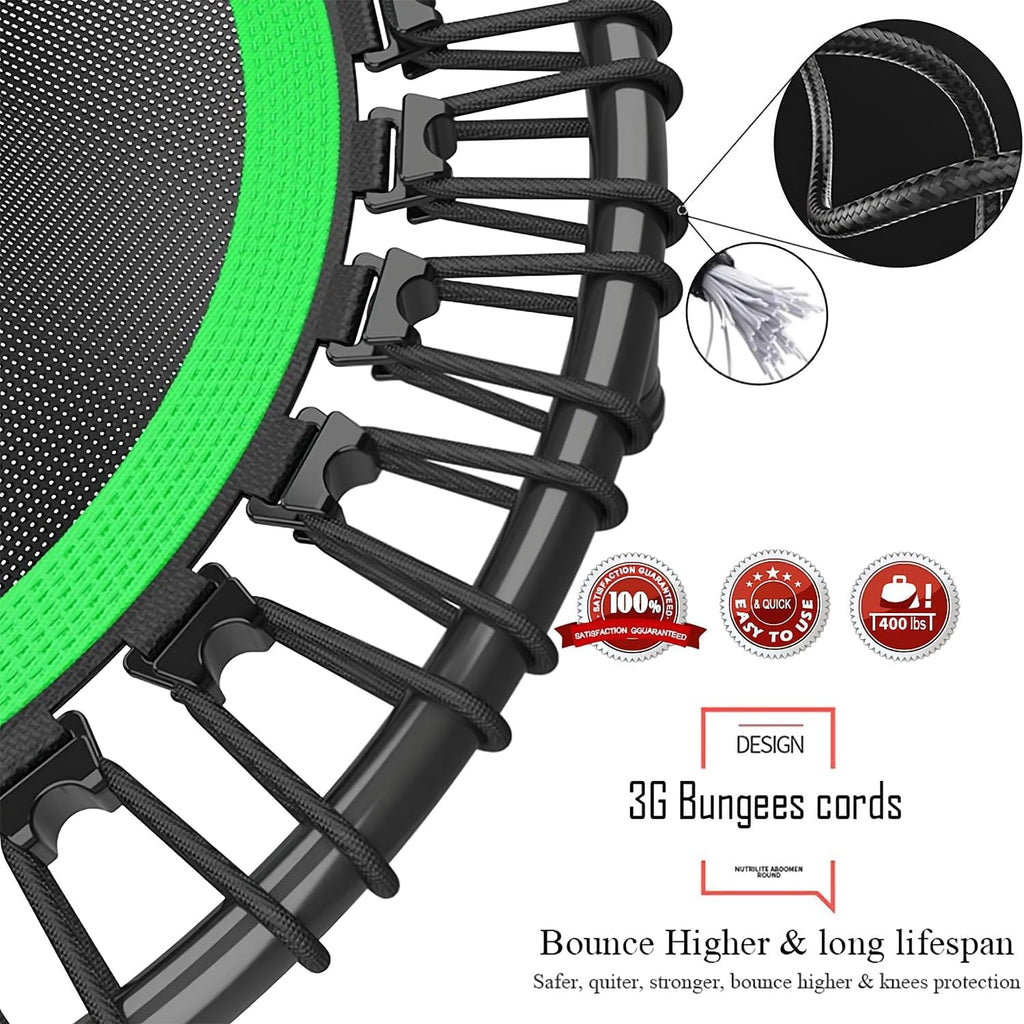 40 Inch Mini Trampoline for Adults Kids with Safety Anti-Skid Pads B9682