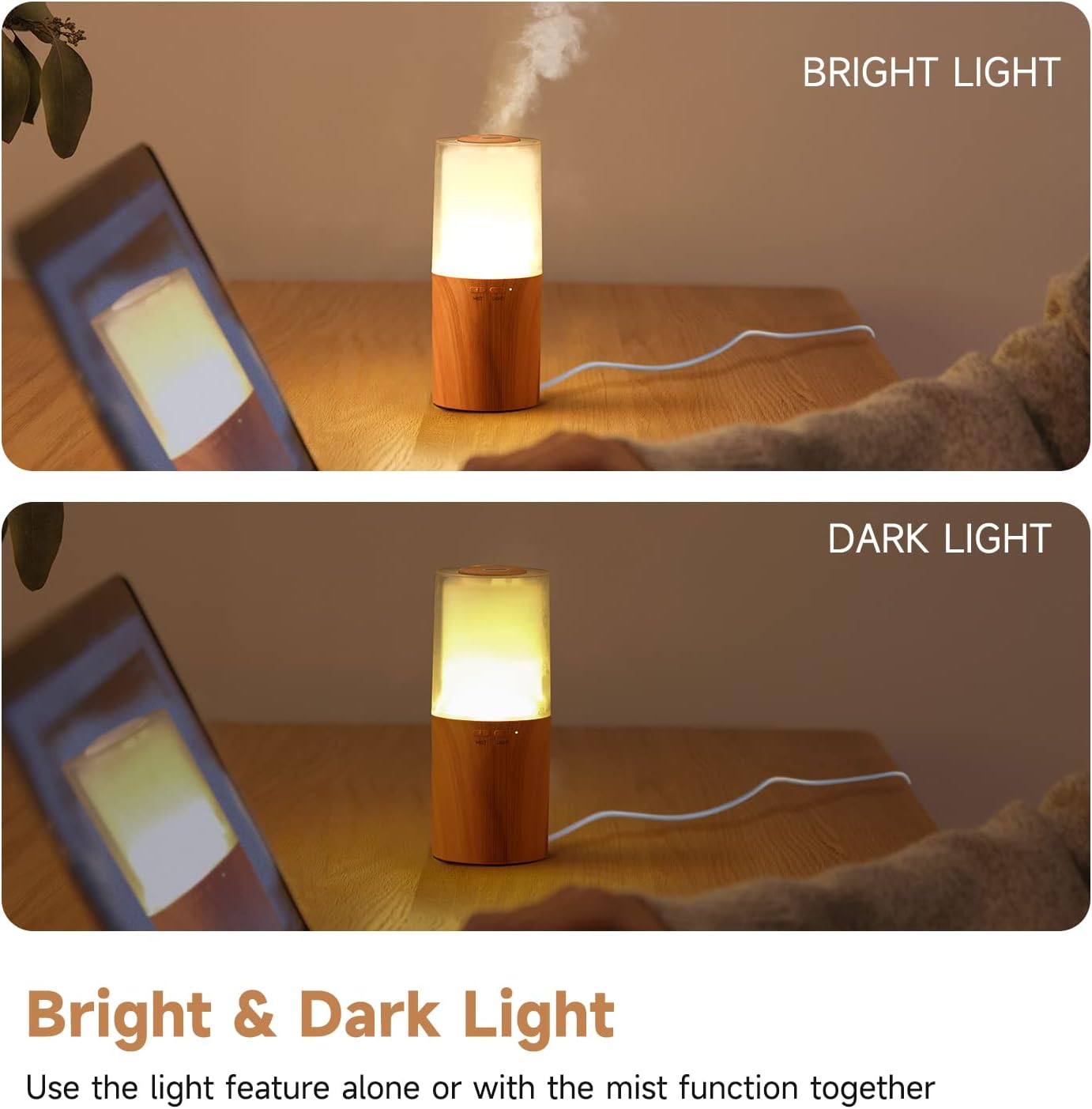 Mini Essential Oil Diffuser Aroma Cool Mist Humidifier for Car Office Sleep Travel N51073
