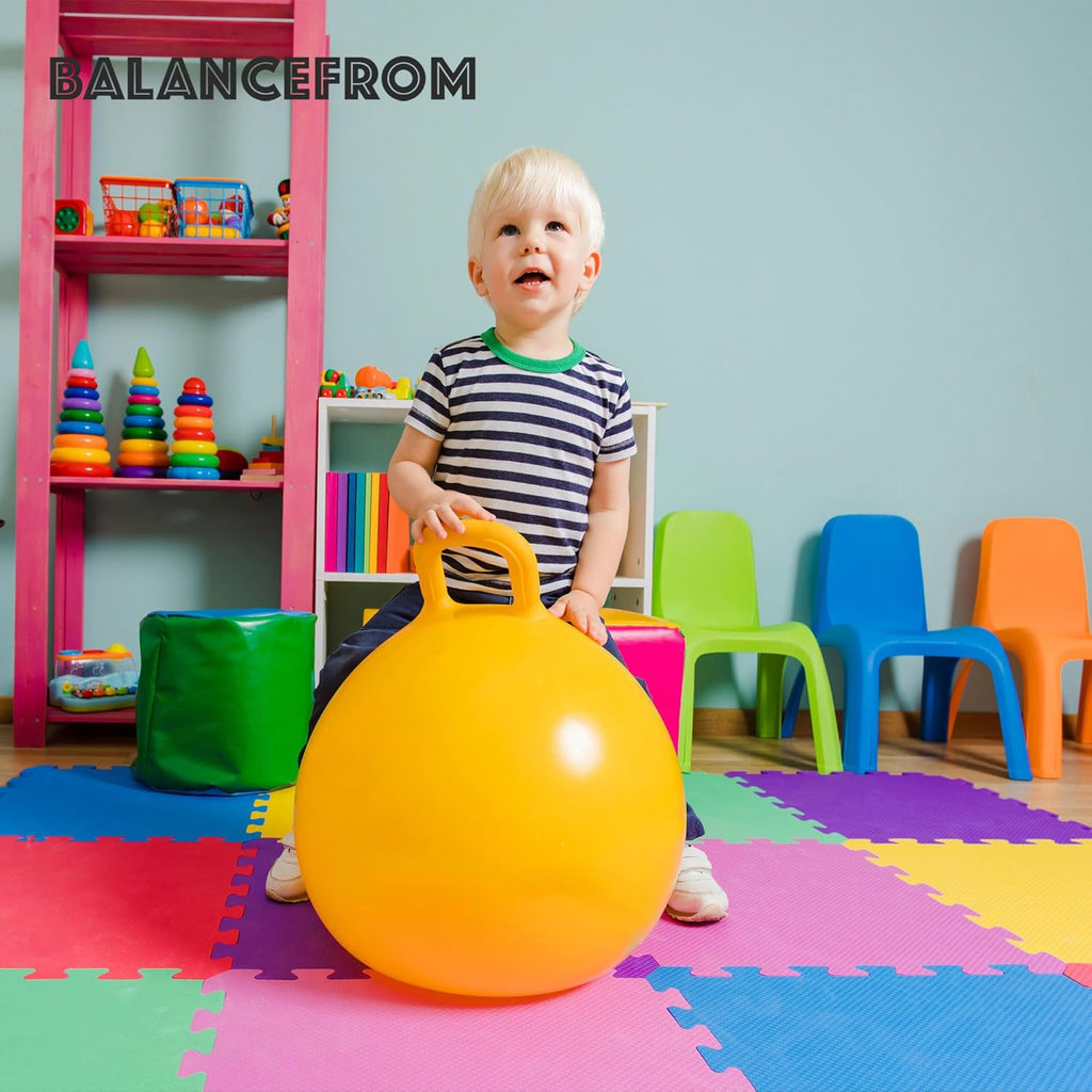 Non Slip Interlocking EVA Foam Floor Play Mat Set with Edges, 36 Sq Ft Y16518